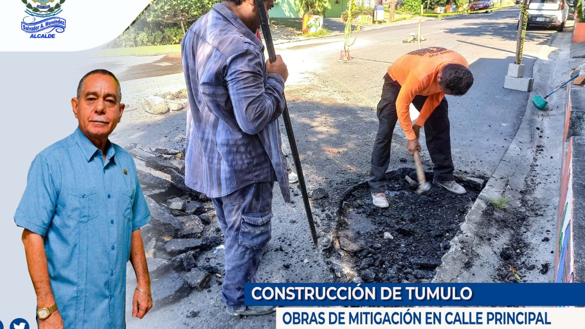 Alcaldía de San Luis Talpa realiza obras de mitigación en calle principal