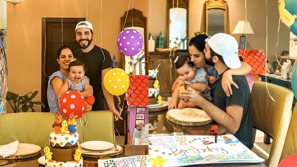 Presidente Bukele celebra su cumpleaños con su esposa Gabriela y su