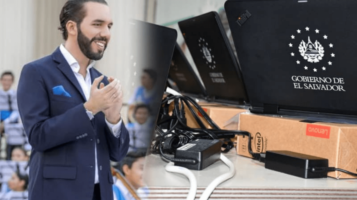Nayib bukele entrega computadoras